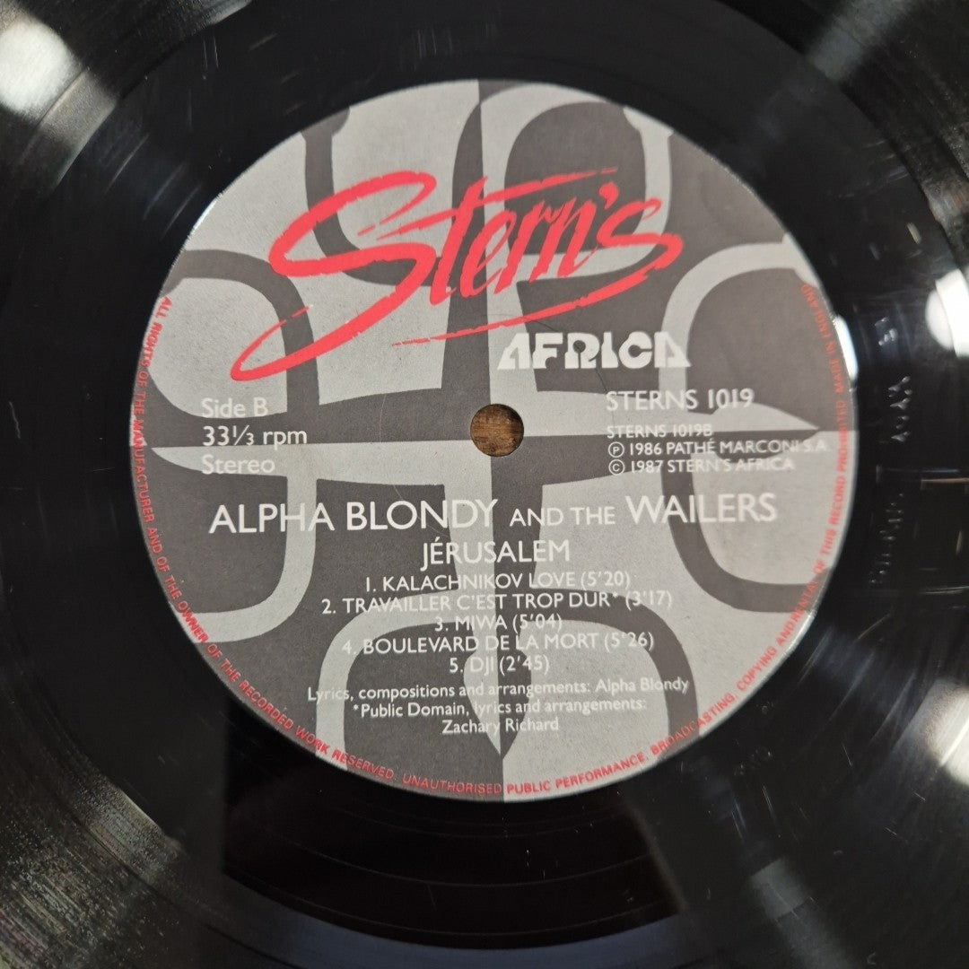 LP Alpha Blondy And The Wailers - Jerusalem STERNS 1019 1987 Reggae Dub Vinile