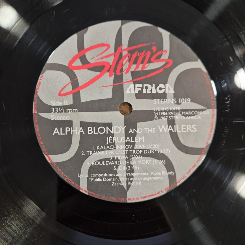 LP Alpha Blondy And The Wailers - Jerusalem STERNS 1019 1987 Reggae Dub Vinile
