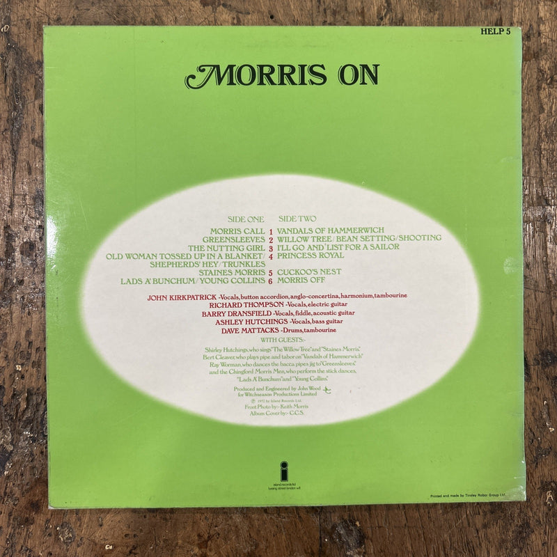 LP Morris On - HELP 5 Island Records Vinile 1972 Rock Folk