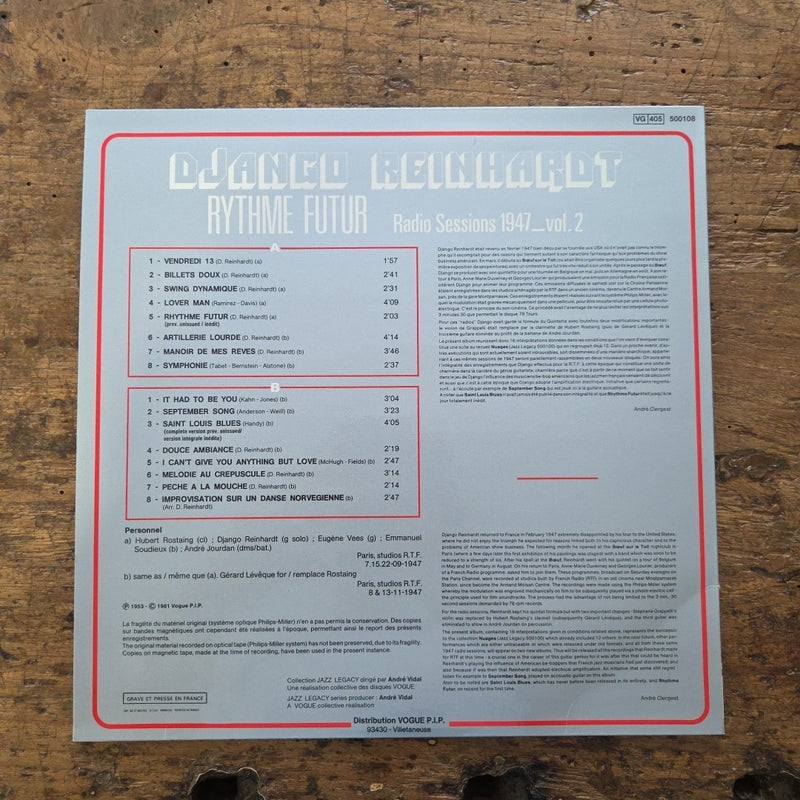 LP Django Reinhardt - Rythme Futur 500108 1981 Jazz Vinile