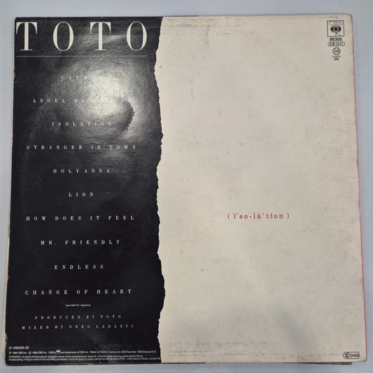 LP Toto - Isolation CBS 86305 Made In Holland 1984 Carmen Lion Vinile Pop 12