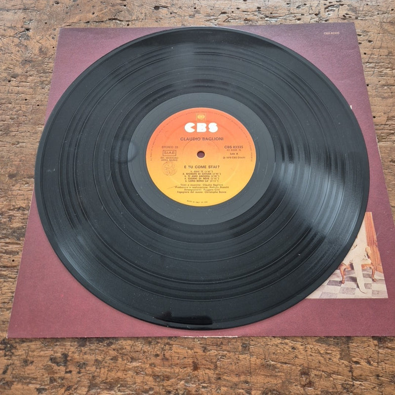 LP Claudio Baglioni E Tu Come Stai? CBS 83335 Italy 1978 Musica Italiana Vinile