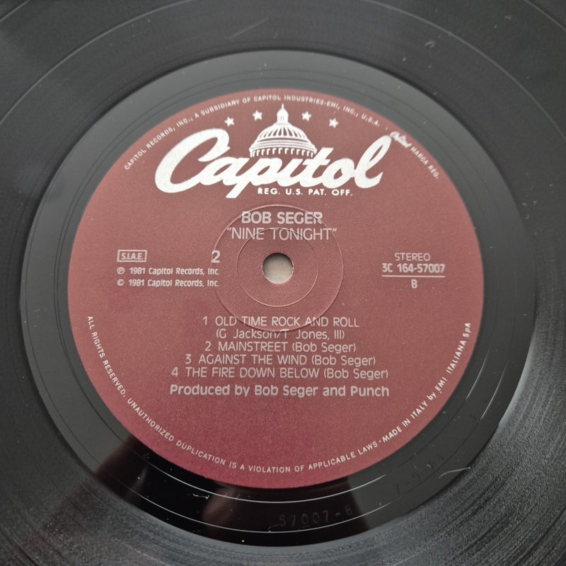 LP Bob Seger And The Silver Bullet Band Nine Tonight 3C 164-57007 Rock Vinile