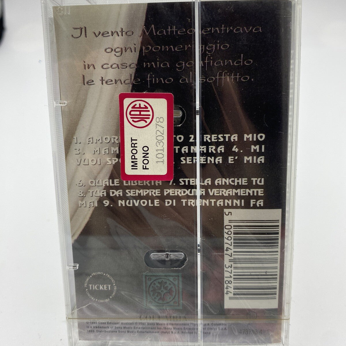 MUSICASSETTA Tape SS Paola Massari- Il Vento Matteo Italy