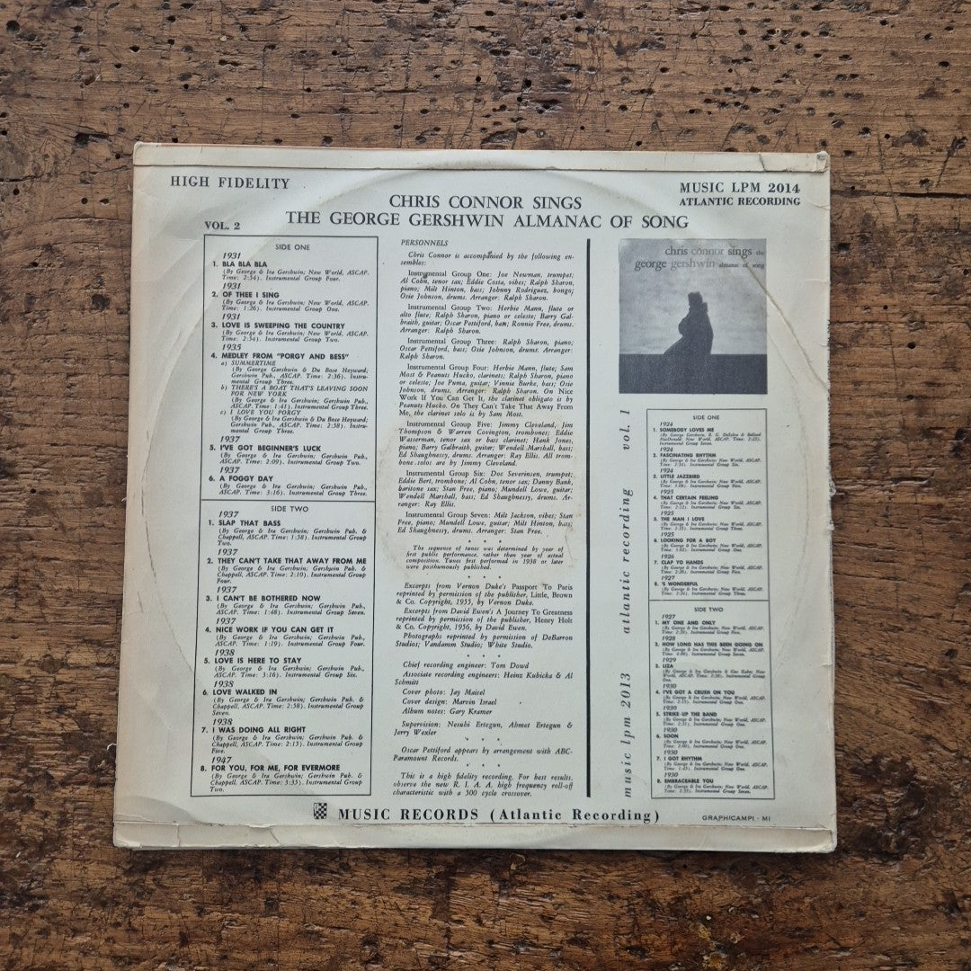 LP Chris Connor Sings The George Gershwin Almanac If Songs Musica Jazz Vinile