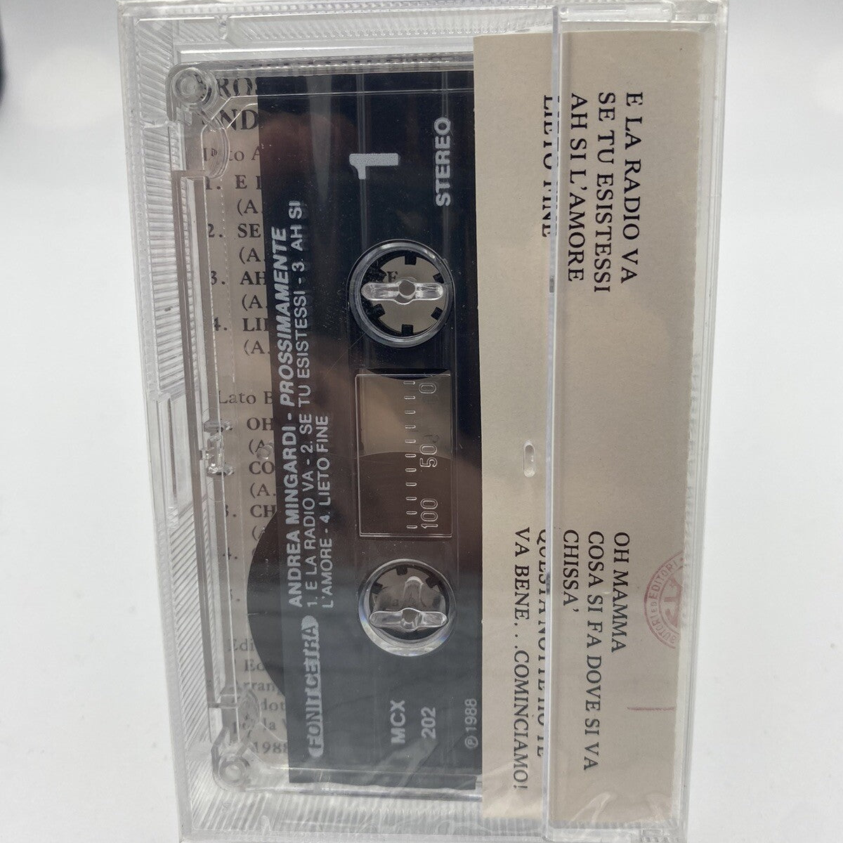 MUSICASSETTA Tape SS Andrea Mingardi – Prossimamente 1988 Italy