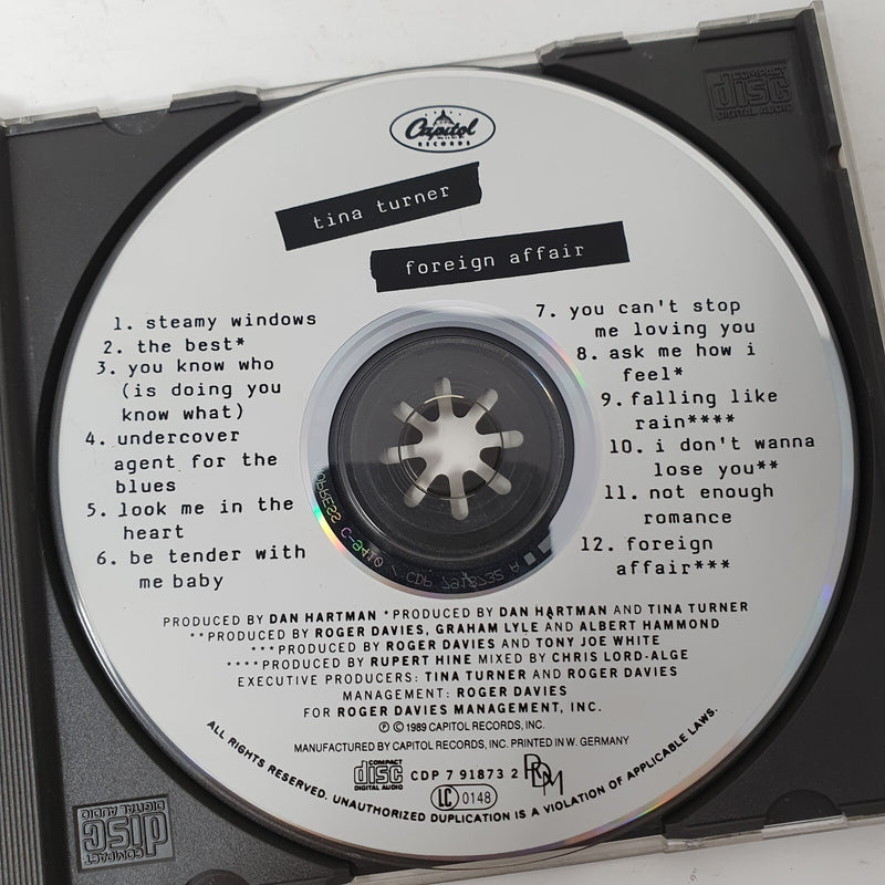 CD Tina Turner – Foreign Affair Capitol Records – CDP 7 918732