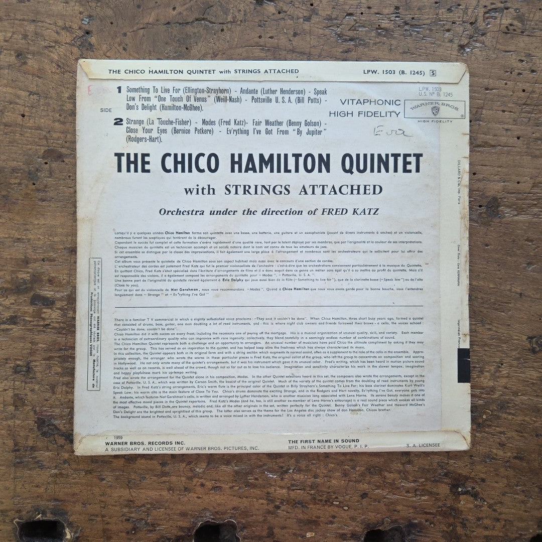 LP The Chico Hamilton Quintet LPW 15031 1962 Jazz Vinile Made In France