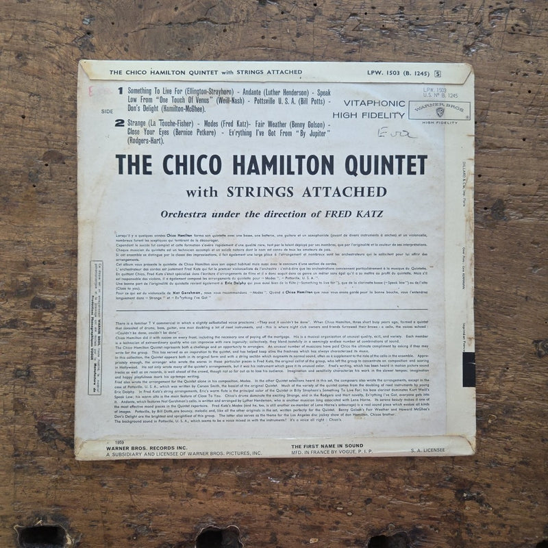 LP The Chico Hamilton Quintet LPW 15031 1962 Jazz Vinile Made In France