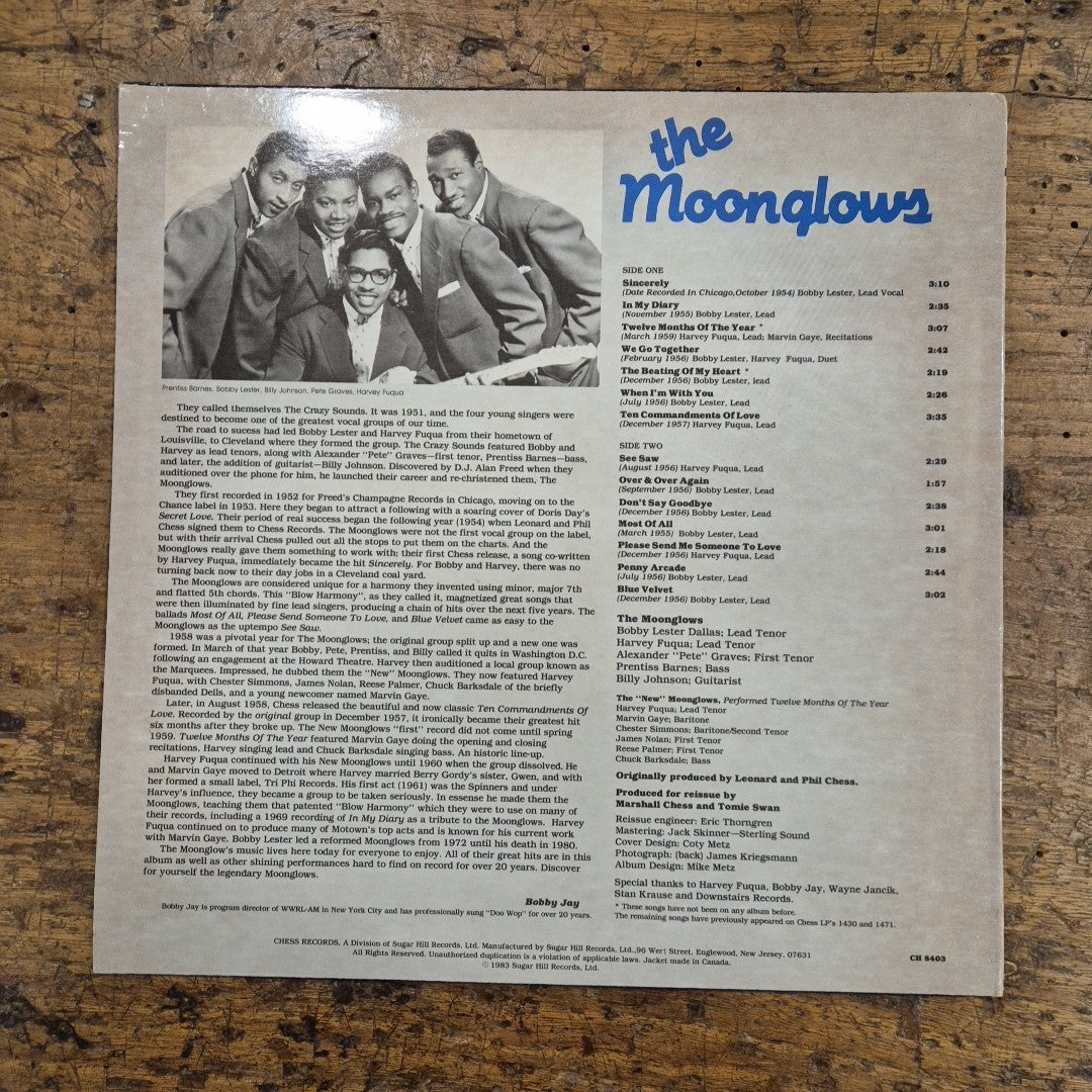 LP The Moonglows - Their Greatest Sides CH-8403 Musica Rock Vinile