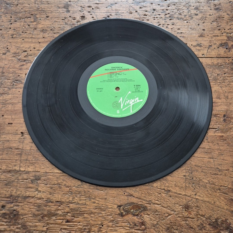 LP Riccardo Cocciante Sincerità V 2294 Italy 1983 Pop Musica Italiana Vinile