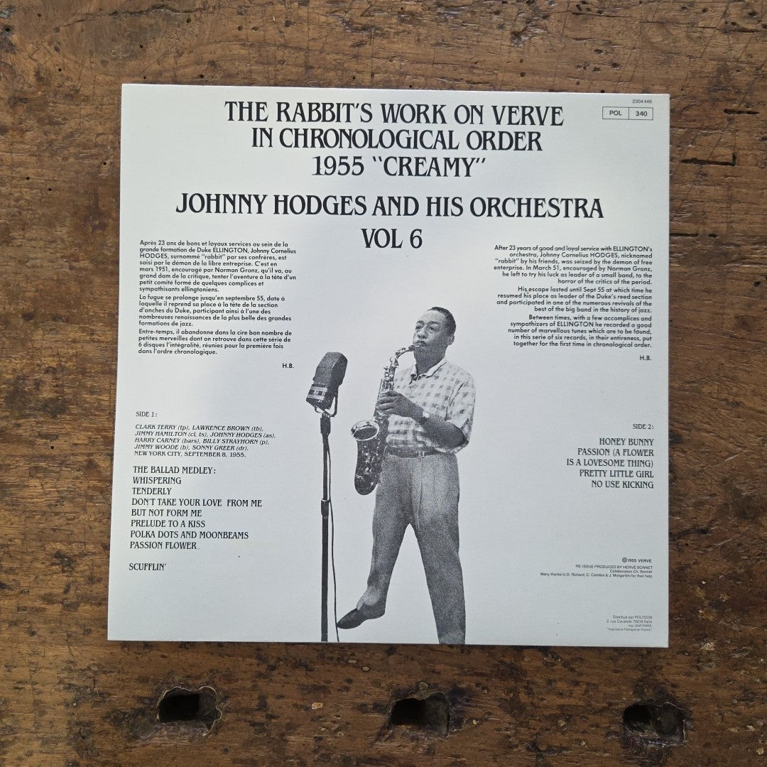 LP Johnny Hodges - Johnny Hodges Vol.6 1955 2304 446 Jazz Vinile  Grey
