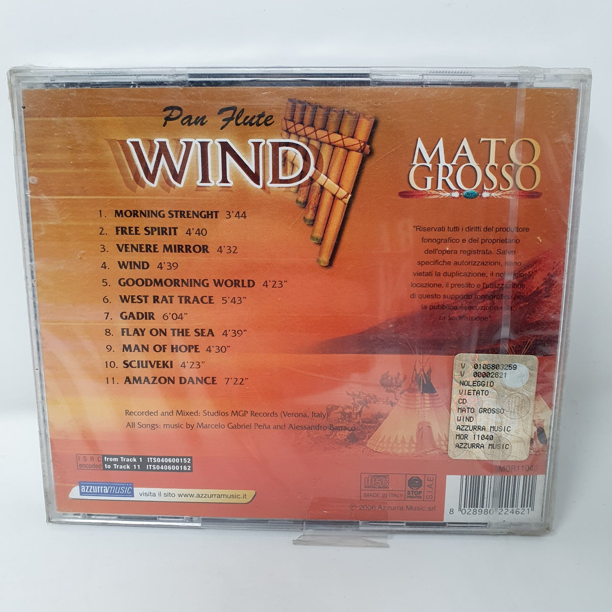 CD Mato Grosso – Pan Flute Wind Azzurra Music – MOR11040Sealed