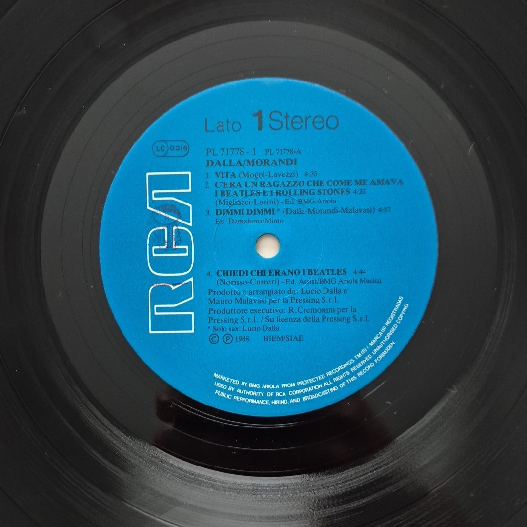 LP Dalla Morandi RCA ITALIANA PL 71778Italy 1988 Musica Italiana Vinile