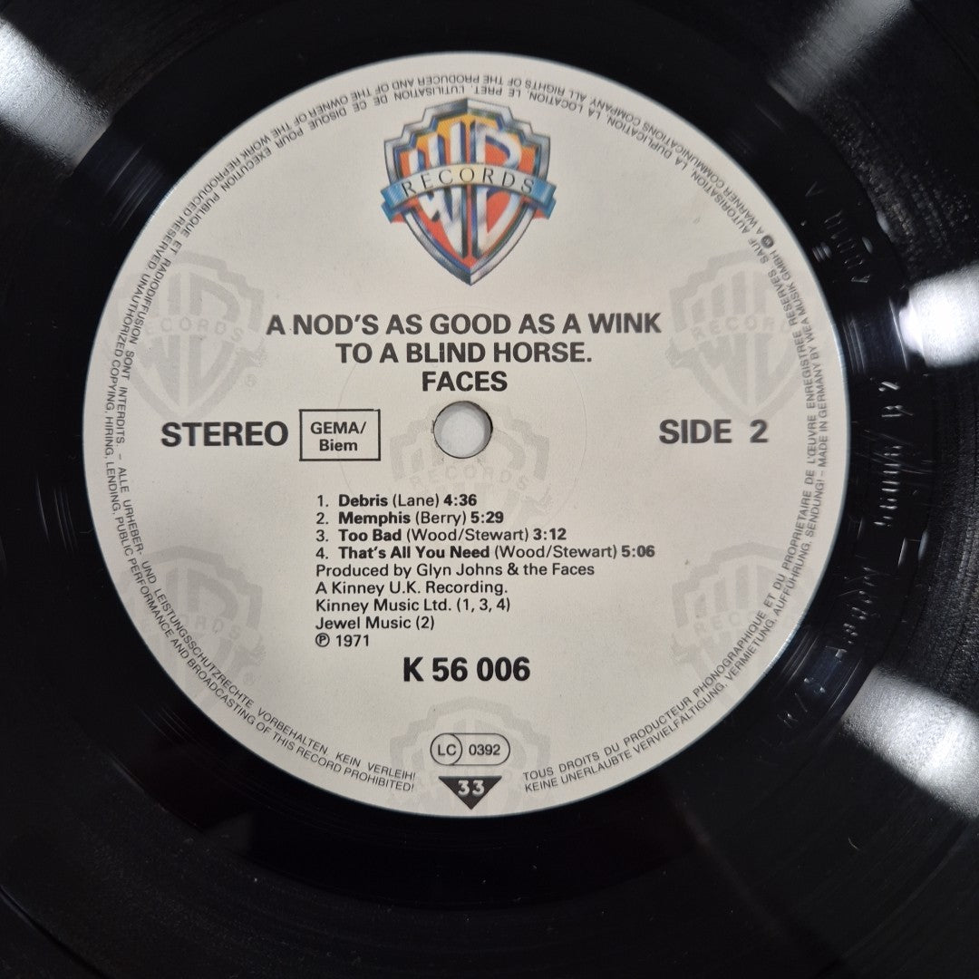 LP Faces - A Nod's Ad Good As A Wink To A Blind Horse K 56 006 Rock Vinile