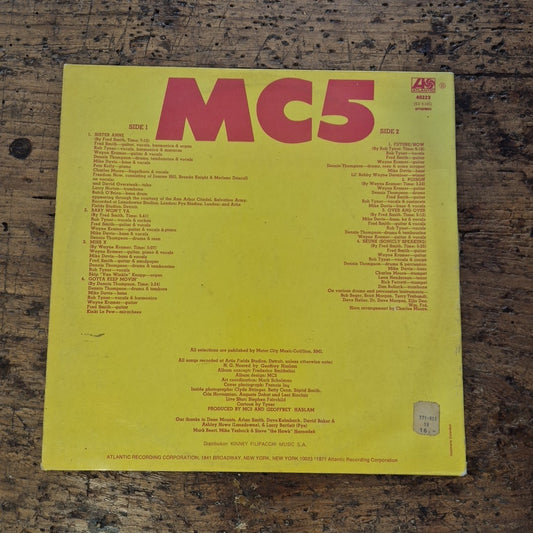LP MC5 HIGH TIME Atlantic STA 712213 Garage Rock Punk Vinile France 1971