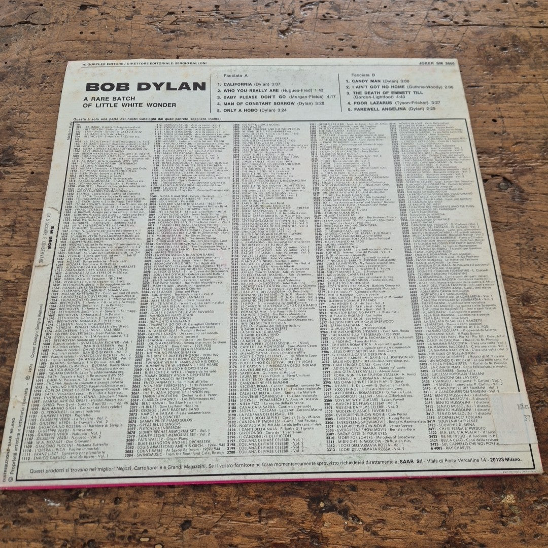 LP Bob Dylan Original - A Rare Batch Of Little White Wonder Musica Rock Vinile