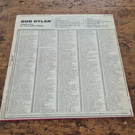 LP Bob Dylan Original - A Rare Batch Of Little White Wonder Musica Rock Vinile