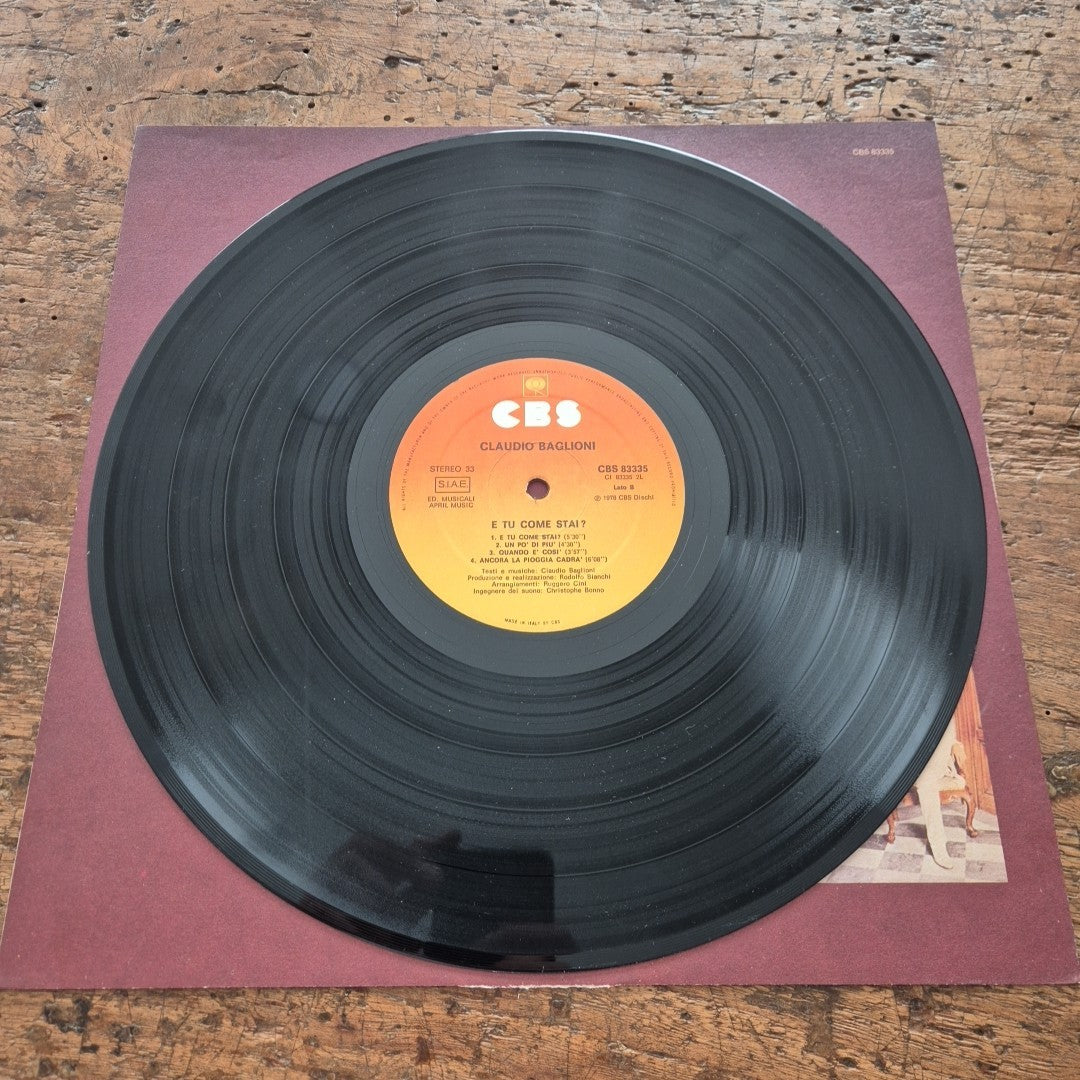 LP Claudio Baglioni E Tu Come Stai? CBS 83335 Italy 1978 Musica Italiana Vinile