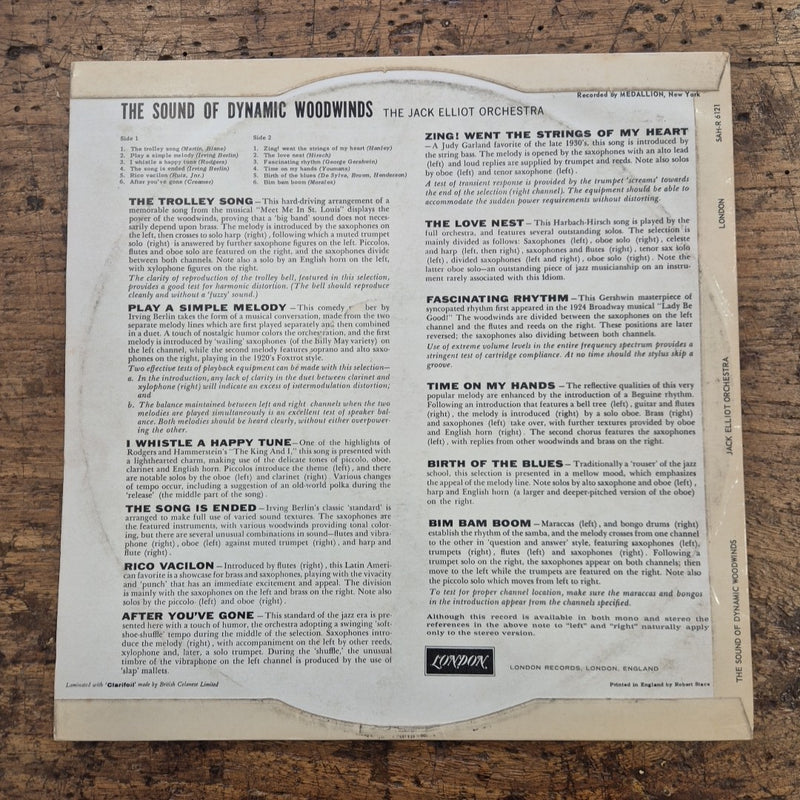 LP The Jack Elliot Orchestra The Sound Of Dynamic Woodwinds SAHR-6121 RARE FIRST