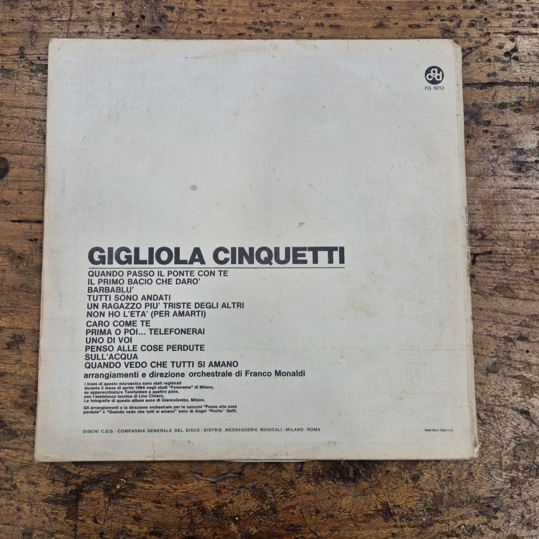 LP Gigliola Cinquetti MLP 1070 South Africa Musica Italiana Vinile 12