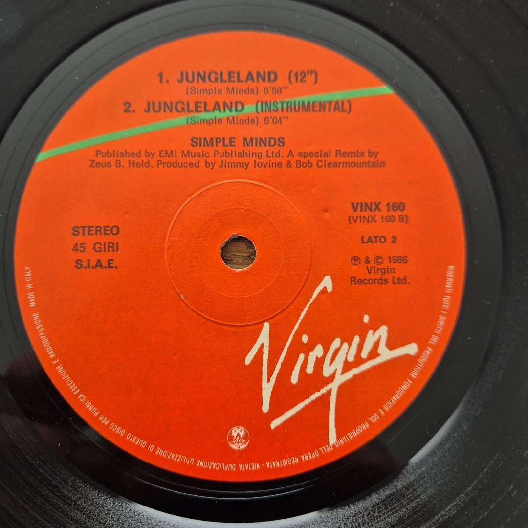 LP Simple Minds - Jungleland VINX 160 Musica Pop Rock Vinile 1986