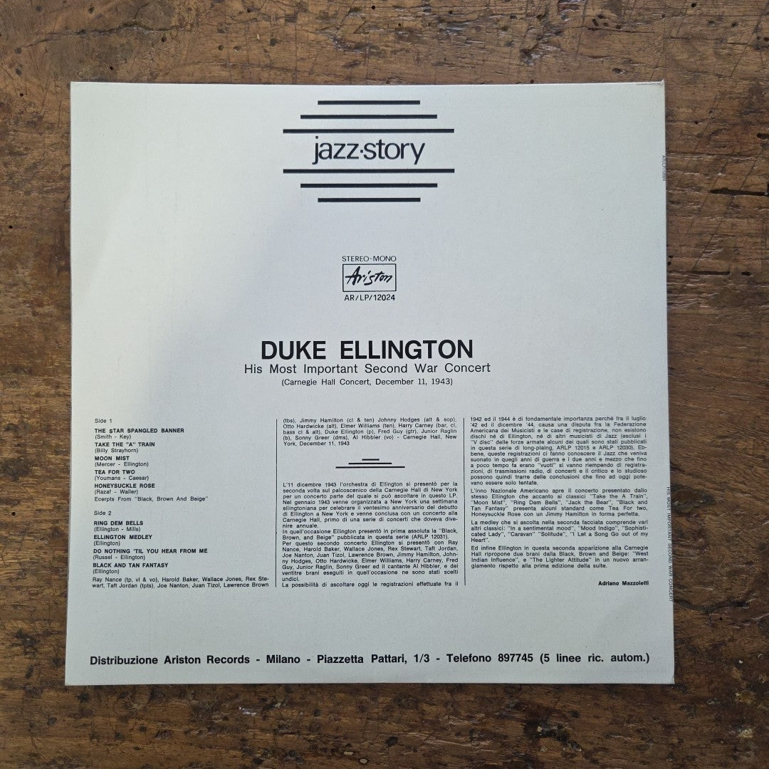 LP Duke Ellington- His Most Important Second War Concert 1970 Jazz Vinile