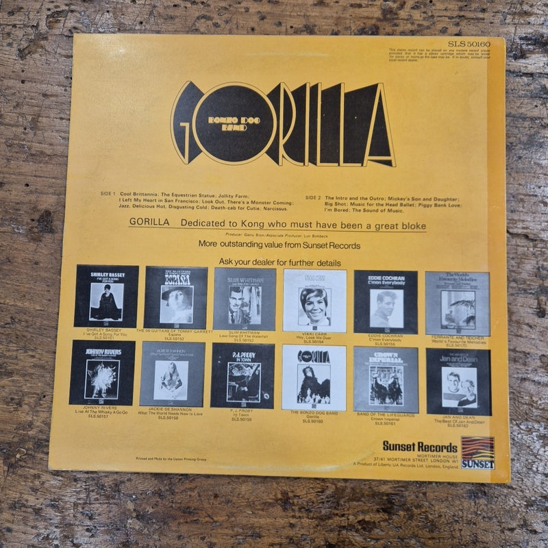 LP The Bonzo Dog Band - Gorilla SLS 50160 Musica Rock New Wave Vinile