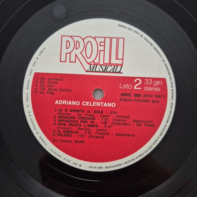 LP Adriano Celentano - Profili Musicali SRIC 009 Musica Italiana Vinile