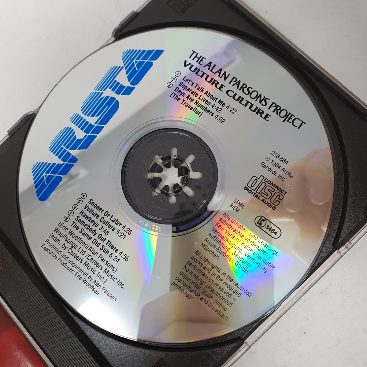 CD The Alan Parsons Project – Vulture Culture Arista – 258 884