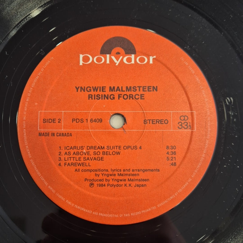 LP Yngwie Malmsteen - Rising Force PDS 1 6409 Canada Musica Hard Rock Vinile