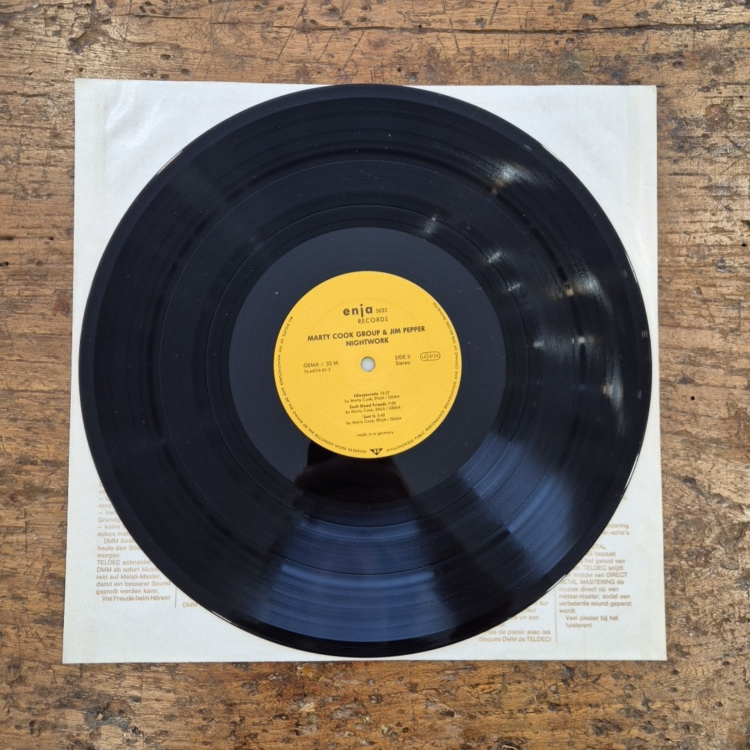LP Marty Cook Group With Jim Pepper - Nightwork musica JAZZ Vinile 12
