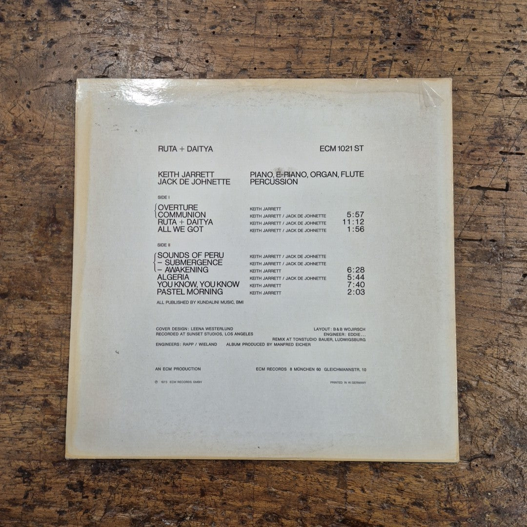 LP Keith Jarrett Jack De Johnette Ruta And Daitya ECM 1021 Musica Jazz VINILE