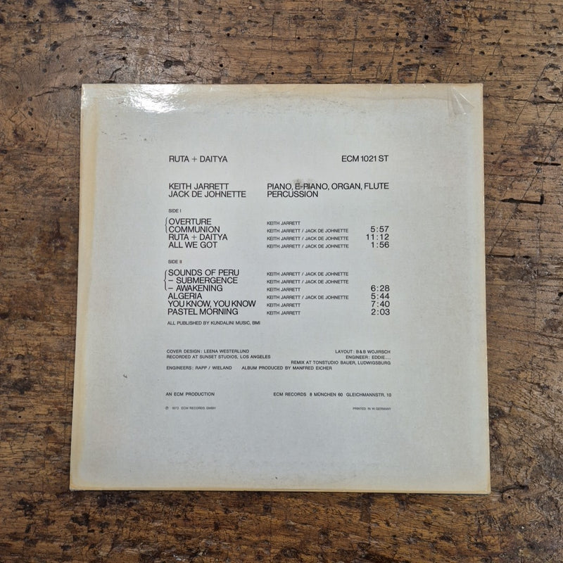 LP Keith Jarrett Jack De Johnette Ruta And Daitya ECM 1021 Musica Jazz VINILE