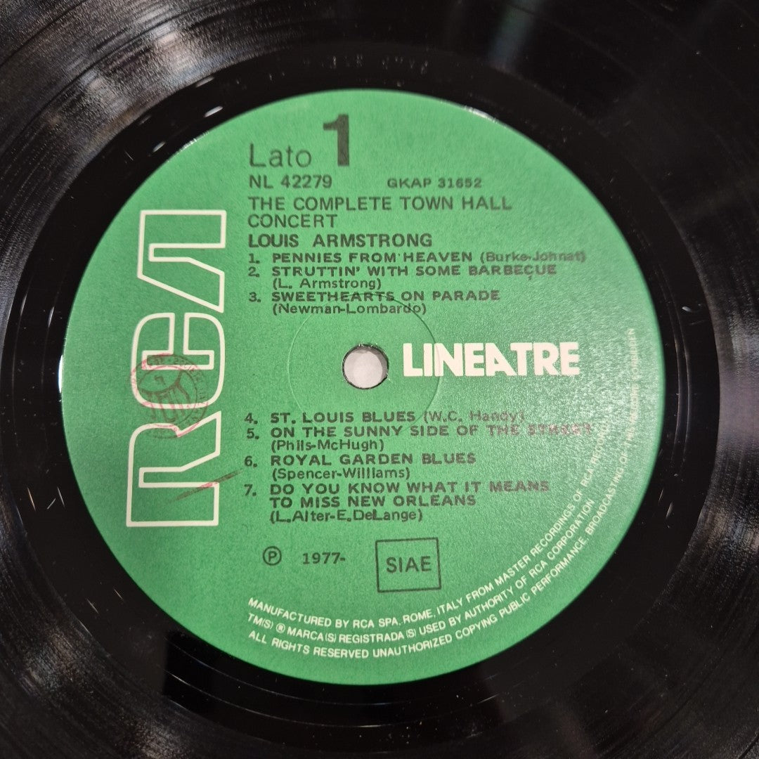 LP Louis Armstrong The Complete Town Hall Concert NL 42279 Musica Jazz Vinile
