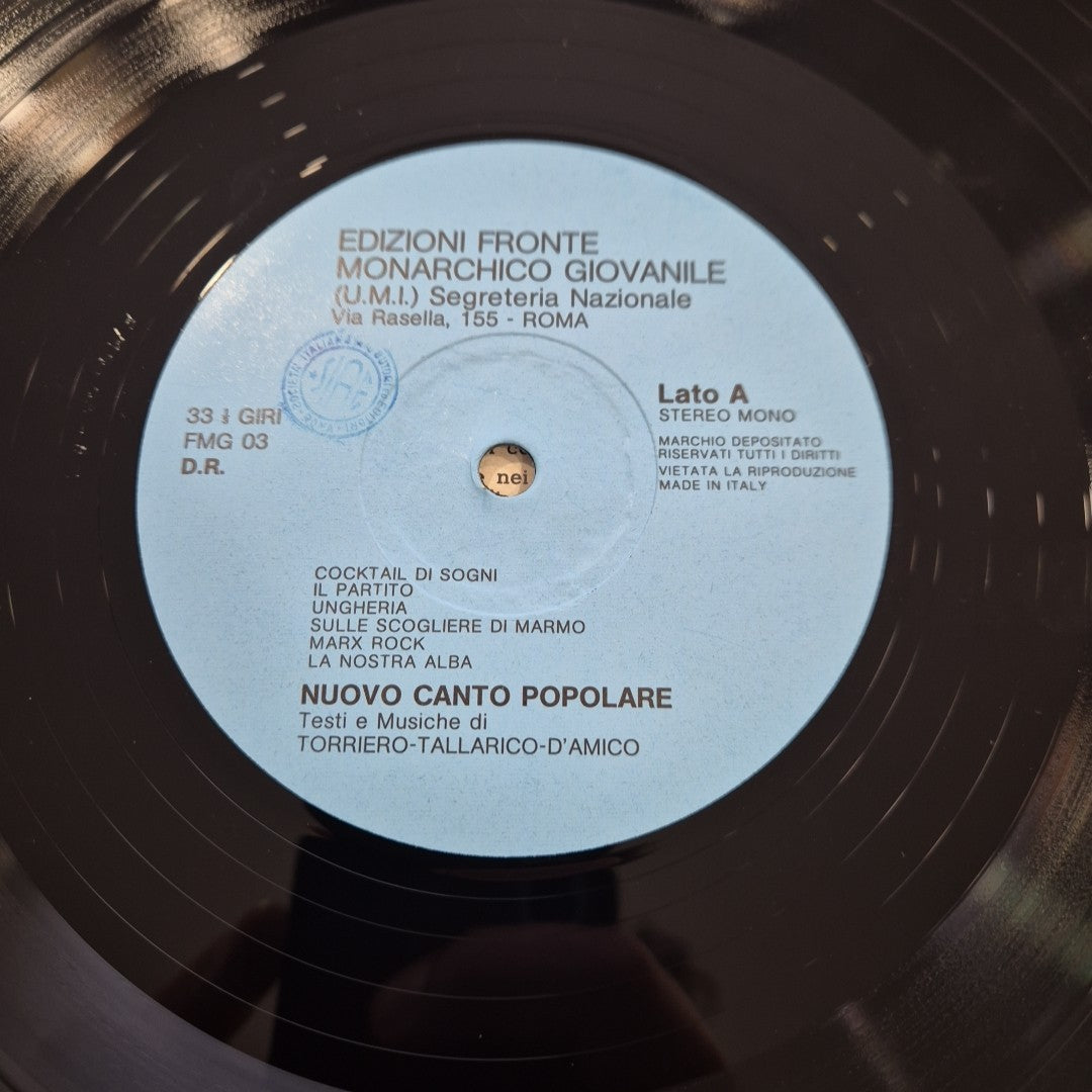 LP Nuovo Canto Popolare - Edizioni Fronte Monarchico Giovanile Vinile 12