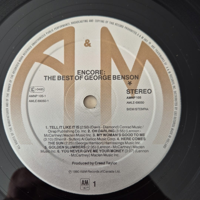 LP Encore The Best Of Geirge Benson AMNP 105 Made In Holland 1980 Rock Pop