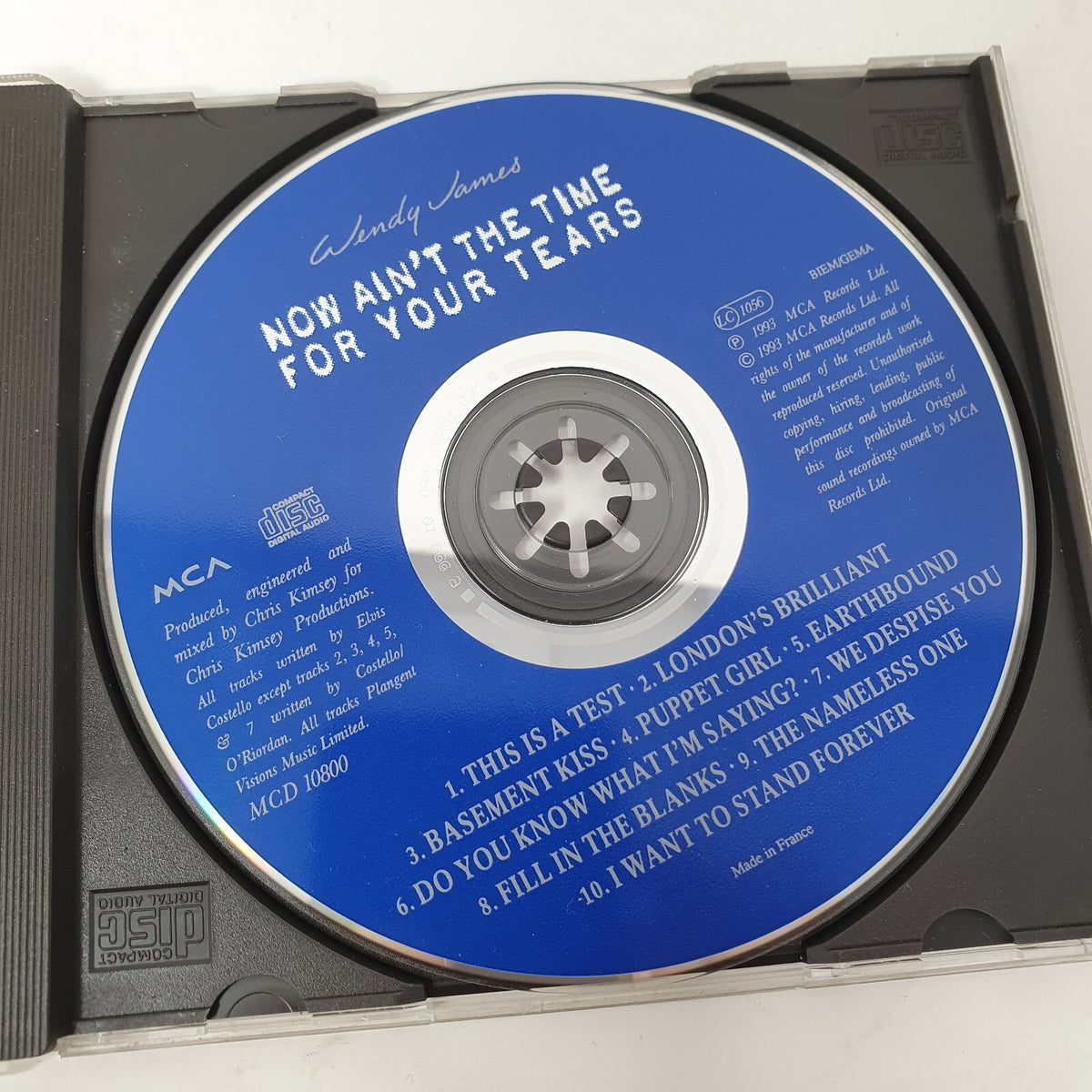 CD Wendy James – Now Ain't The Time For Your Tears MCA Record
