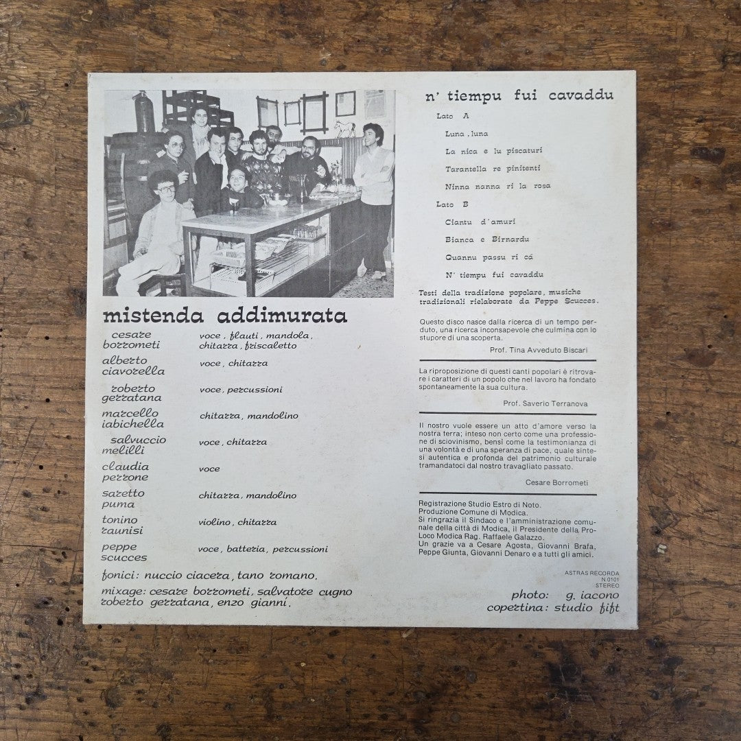 LP Mistenda Addimurata - N'tiempu Fui Cavaddu N0 101 Made In Italy Folk Music
