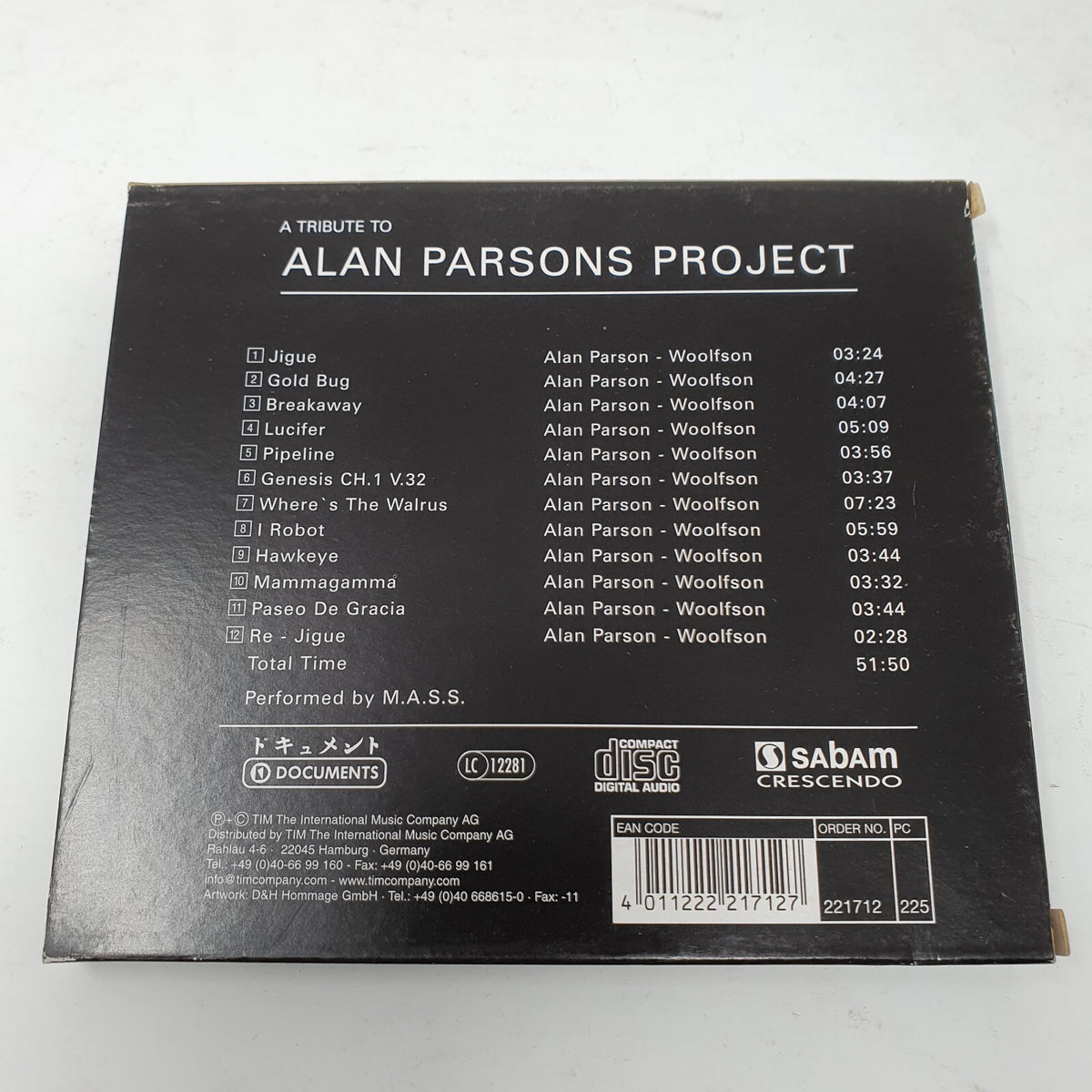 CD M.A.S.S. – A Tribute To Alan Parsons Project