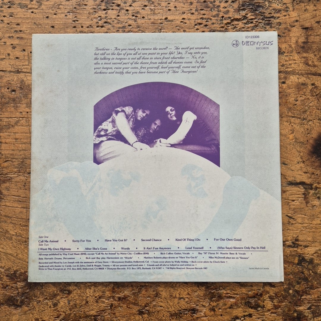 LP Thee Fourgiven Testify ID123306 1987 Musica Vinile Psychedelic Rock