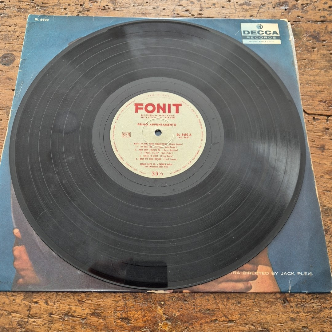 LP Sammy Davis Carmen McRae Boy Meet Girl Primo Appuntamento DL 8490