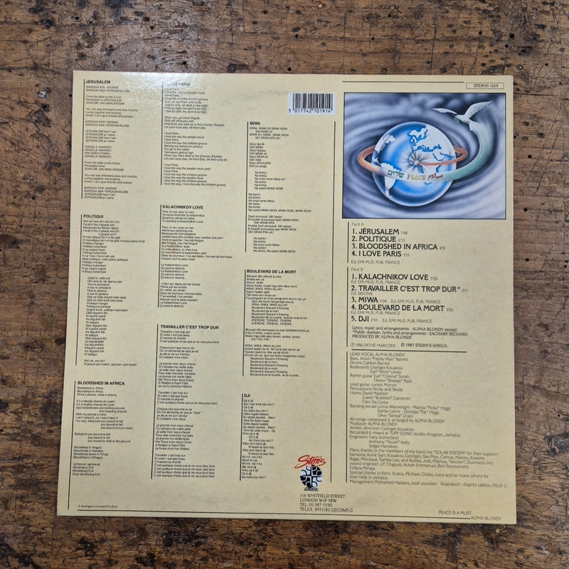 LP Alpha Blondy And The Wailers - Jerusalem STERNS 1019 1987 Reggae Dub Vinile