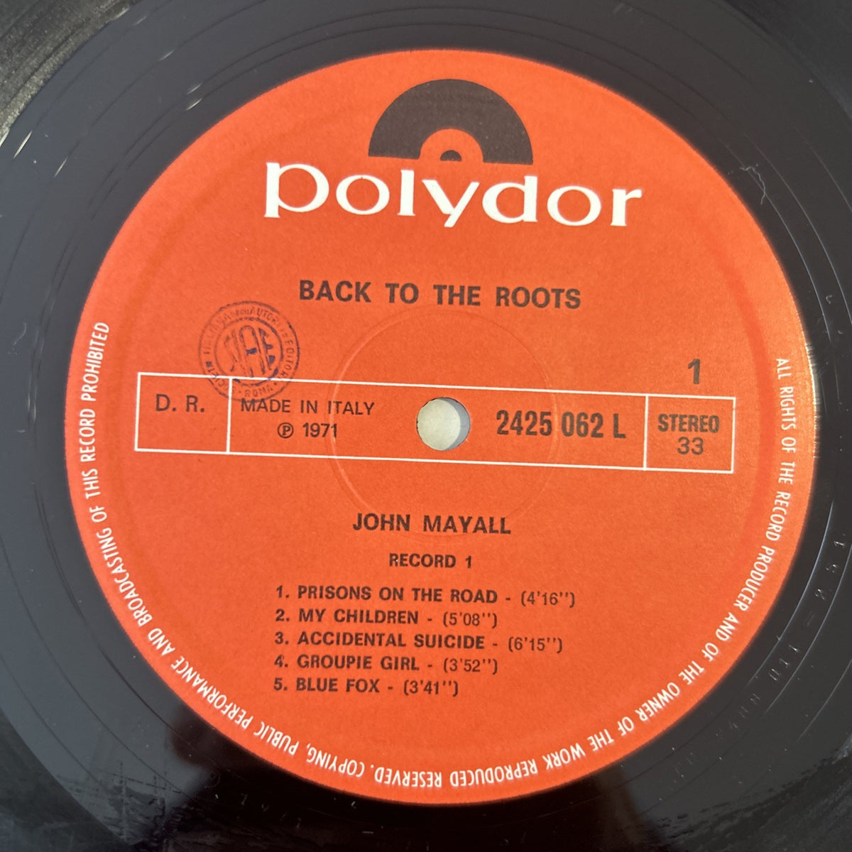2 LP John Mayall - Back To The Roots 2425 062 L Polydor Rock Vinile
