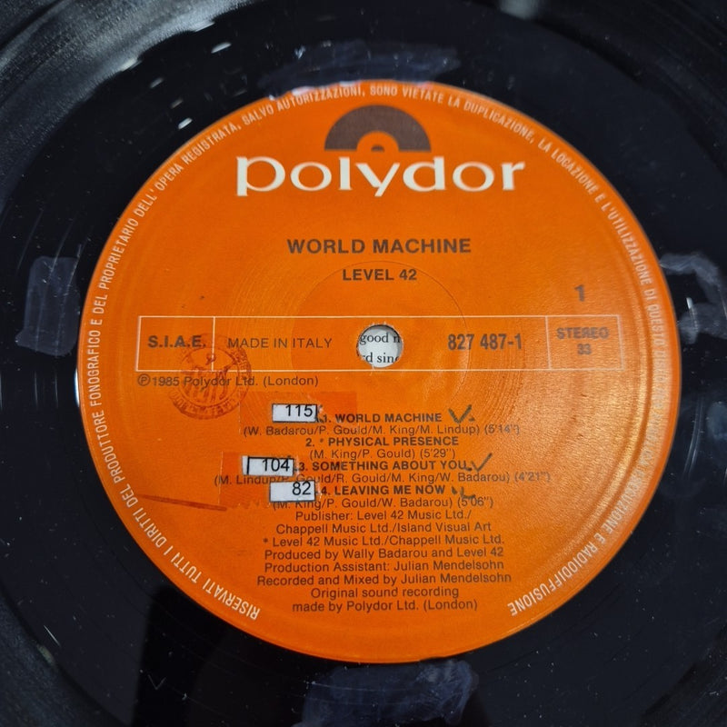 LP Level 42 - World Machine 827 487-1 Italy 1985 Musica Pop Rock Vinile