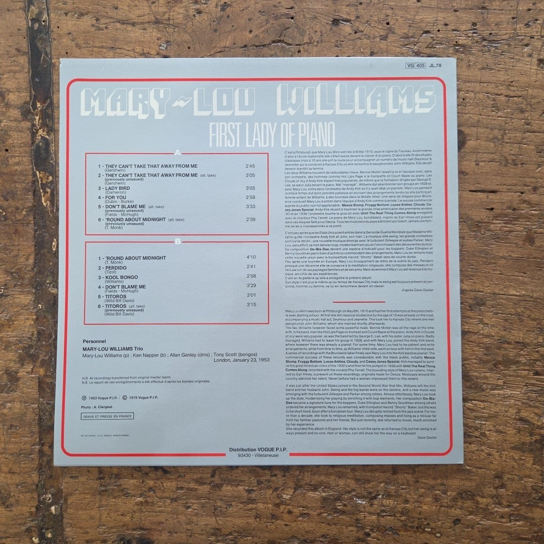 LP Mary Lou Williams - First Lady Of Piano JL.78 1963 Jazz Vinile