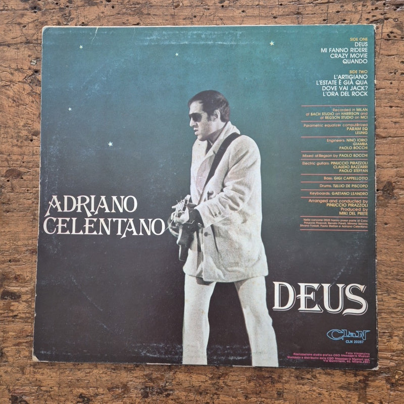 LP Adriano Celentano Deus CLN 20257 Musica Italiana Vinile Pop Rock Vocal Italy