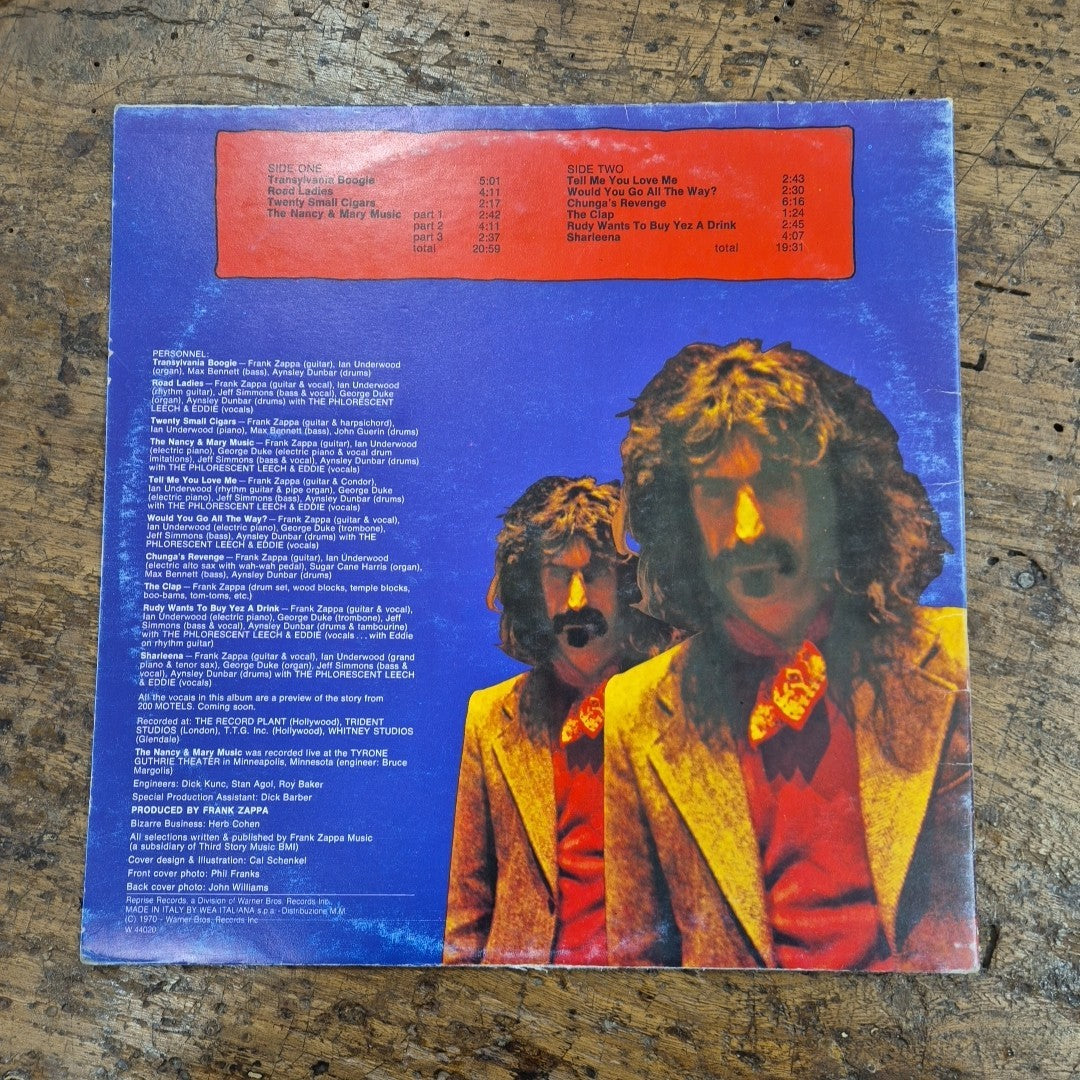 LP Frank Zappa - Chunga's Revenge Bizarre W 44020 ITALY Rock Vinile