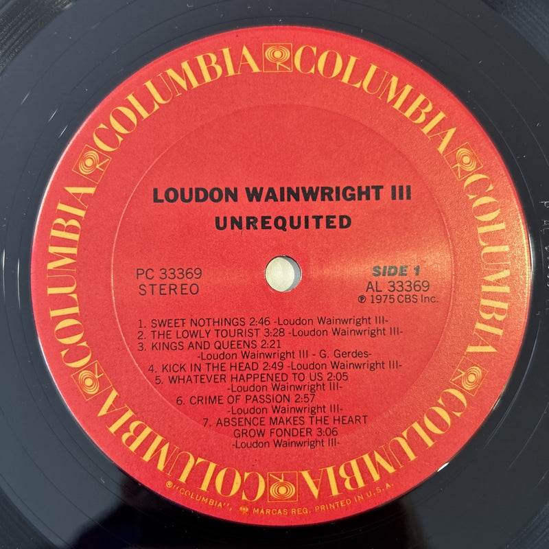 LP Loudon Wainwright III - Unrequited PC 33369 1975 Country Blues Folk Rock Pop