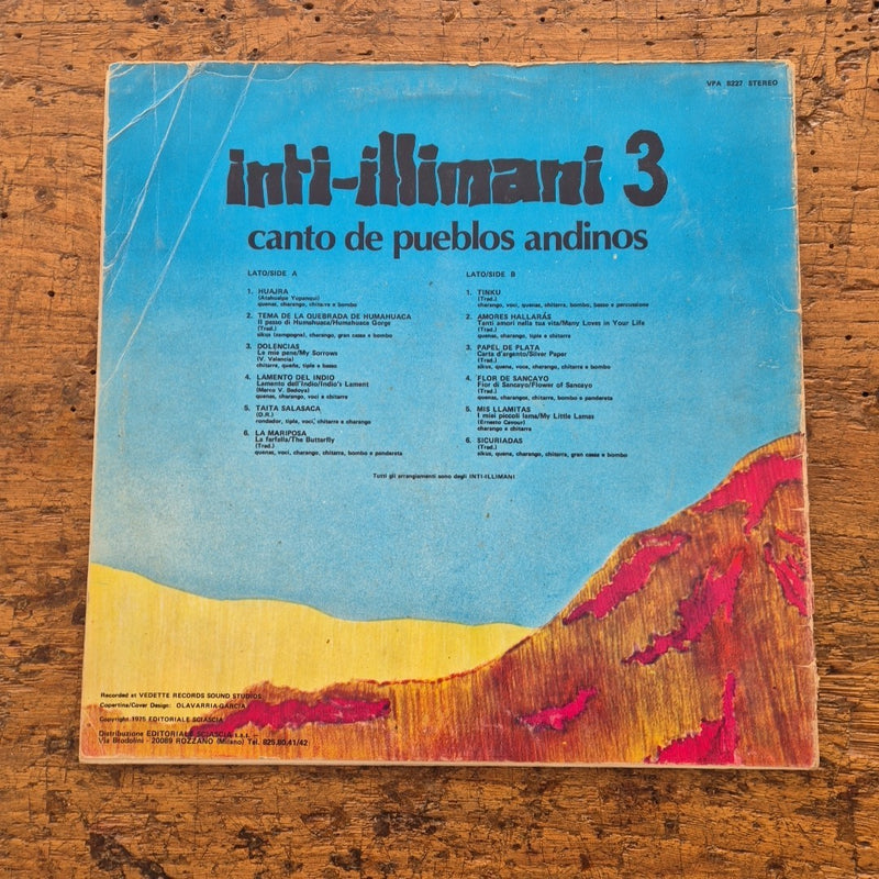 LP Inti-illimani 3 Canto De Pueblos Andinos VPA 8227 Folk Country Vinile 12